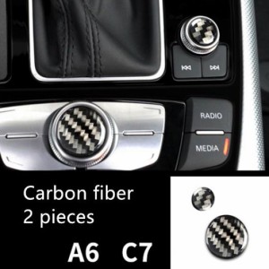 AL カーボンファイバー スタイリング ハンドル ステアリング ホイール 装飾 カバー トリム ステッカー 適用: アウディ A6 C7 2012-2018 