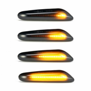 2ピース スモーク レンズ ダイナミック フロー LED ウインカー サイド マーカー ライト ランプ 適用: BMW E60 E61 E90 E91 E81 E82 E88 E