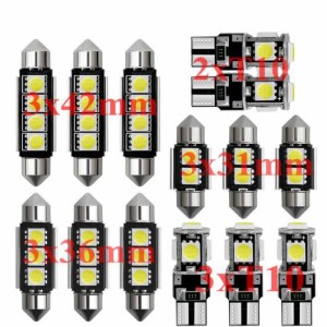 車用 内装 LED ライト キット 適用: BMW E28 E34 E39 E60 E61 E32 E38 E92 E91 E93 E39 エラーフリー CAN-BUS T10 31mm 36mm 39mm 42mm 1