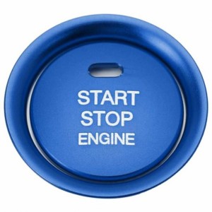 2PCセット ブルー キーレス エンジン プッシュ スタート ボタン＆周囲 装飾 リング コンパチブル 適用: MAZDA3 6 CX-3 CX-5 CX-9 MX-5 ブ