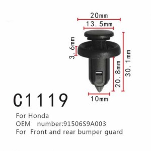 ファスナー クリップ 適用: ホンダ アコード シビック CR-V アキュラ/ACURA MDX RDX TSX 91506S9A003 フロント リア バンパー ガード フ