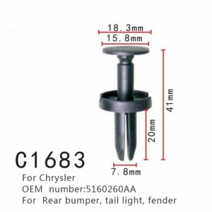 リア バンパー ポジショニング クリップ 適用: クライスラー/CHRYSLER 5160260AA テールライト バックル フェンダー ファスナー 20ピース