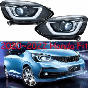 バンパー ヘッドランプ 適用: ジャズ フィット ヘッドライト 2020-2022 LED DRL HID キセノン フォグランプ タイプ001 ホンダ フィット 2