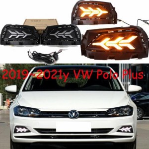 バンパー VW ポロ ヘッドライト 適用: プラス デイタイム ライト 2019-2021 LED DRL ヘッドランプ フォグ ホワイト イエロー ターン VW 