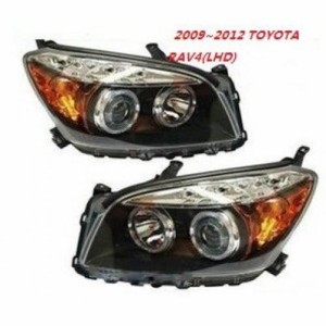 2ピース バンパー ランプ 適用: ヘッド RAV4 ヘッドライト 2009 2010 2011 2012 DRL LED ライト HID BI キセノン レンズ モデル2 トヨタ 