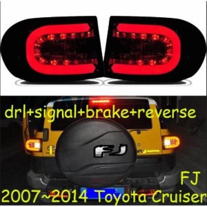 1セット 適用: トヨタ FJ クルーザー テールライト 2007-2014 LED テール ランプ+ウインカー+ブレーキ+リバース ライト モデル1スタイル 