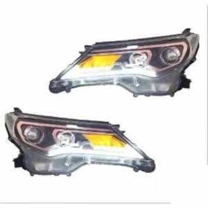 2ピース バンパー ランプ 適用: ヘッド RAV4 ヘッドライト 2013 2014 2015 DRL LED ライト HID BI キセノン レンズ プロジェクター RAV 