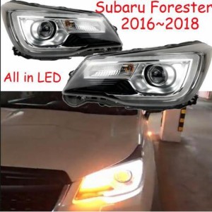 1ピース 2016-2018 バンパー ヘッド ライト 適用: スバル フォレスター ヘッドライト LED DRL フォグ ヘッドランプ 1セット 2ピース スバ