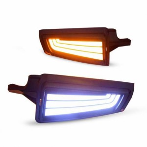 2ピース 適用: ハイエース 2019 2020 12V LED DRL デイタイムランニングライト フォグランプ 装飾 ウインカー スタイル リレー ホワイト 