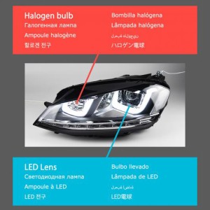 ヘッド ランプ 適用: VW ゴルフ 7 LED ヘッドライト 2013-2018 ヘッドライト ゴルフ 7 DRL ウインカー ハイ ビーム エンジェル アイ プロ