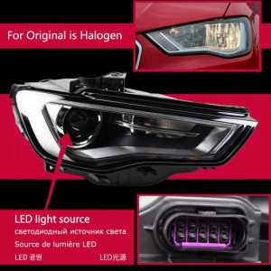 ヘッド ランプ 適用: アウディ/AUDI A3 LED ヘッドライト 2013-2016 ヘッドライト S3 DRL ウインカー ハイ ビーム エンジェル アイ プロ