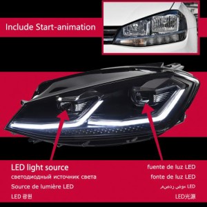 ヘッド ランプ 適用: VW ゴルフ 7.5 LED ヘッドライト 2018-2021 ゴルフ 7 ヘッドライト DRL ウインカー ハイ ビーム エンジェル アイ プ