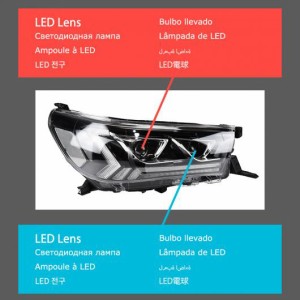 ヘッド ランプ 適用: トヨタ ハイラックス レボ LED ヘッドライト 2015-2021 ヘッドライト ハイラックス レボ DRL ウインカー ハイ ビー