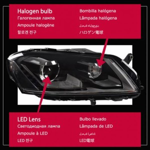 ヘッド ランプ 適用: VW パサート B7 LED ヘッドライト 2012-2016 ヘッドライト パサート B7 DRL ウインカー ハイ ビーム エンジェル ア