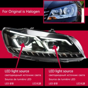 ヘッド ランプ 適用: VW パサート B7 LED ヘッドライト 2012-2015 ヘッドライト パサート B7 DRL ウインカー ハイ ビーム エンジェル ア
