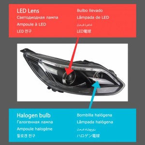 ヘッド ランプ 適用: フォーカス LED ヘッドライト 2012-2014 ヘッドライト フォーカス DRL ウインカー ハイ ビーム エンジェル アイ プ