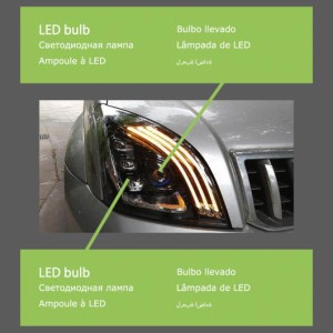 ヘッド ランプ 適用: トヨタ プラド 2003-2009 LED ヘッドライト プラド ヘッドライト ウインカー ハイ ビーム エンジェル アイ プロジェ