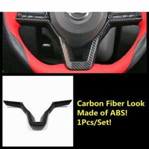 ステアリング ホイール パネル カバー トリム 装飾 適用: 日産 セレナ 2016-2020 ABS レッド/カーボン調 インテリア キット Aカーボン フ