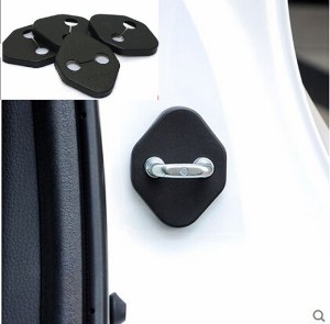 車用メッキパーツ 4X ドアロックカバー トヨタ プリウス XW50 2016 2017世代バックルケースステッカーアームチェックチェッカーキャップ
