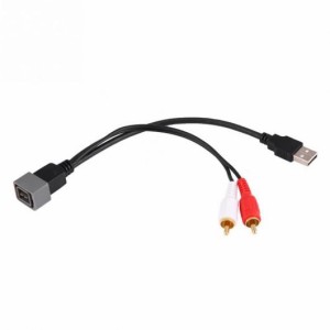 AL 車用ケーブル オーディオ USB RCA ケーブル 日産 ジューク ノート ビデオ アダプタ カー アクセサリー ブラック AL-AA-7381