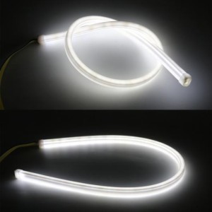 AL 2ピース LED フレキシブル ホワイトデイタイムランニングライトストリップ BMW M E39 E46 E53 X5 E90 F10 F20 F30 トヨタ C-HR RAV4 