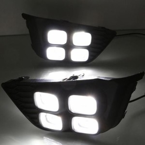 点滅 ホンダ JAZZ FIT 2014 2015 2016 LED DRL デイタイム ランニングライト 昼光防水 シグナル イエロー カラードライビングライト For 