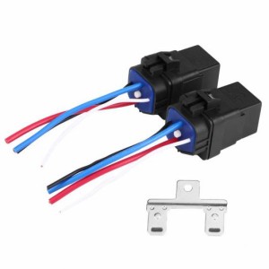 AL 2個 12V DC 40A 4PIN リレー防水統合 ソケット集積リレー AL-DD-0653