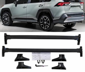 水平 ルーフ ラック バー トランスバース ルーフ レール クロス バー 適用: トヨタ RAV4 2019以降 アルミニウム 合金+ABS US オリジナル 