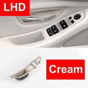 クリーム LHD 適用: BMW 5シリーズ F10 F11 F18 インナー ハンドル インテリア ドア アームレスト パネル 運転席 シートボタン スイッチ 