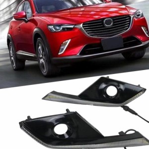 デイライト 適用: マツダ CX-3 CX3 2015 2016 2017 2018 デイタイム ランニング ライト スタイル リレー 12V 防水 ABS LED DRL AL-FF-189