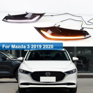 2ピース DRL 適用: MAZDA3 マツダ3 アクセラ 2019 2020 12V LED DRL ドライビング デイタイム ランニング ライト フォグランプ 調光 ター