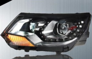 適用: VW フォルクスワーゲン/VOLKSWAGEN ティグアン ヘッドライト 2013-2015 LED ヘッドランプ DRL プロジェクター H7 HID バイキセノン