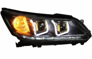 適用: ホンダ アコード ヘッドライト 2014-16 LED ヘッドランプ DRL プロジェクター H7 HID バイキセノン レンズ AL-HH-0316 AL