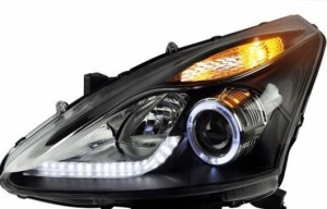 適用: 日産 ティーダ ヘッドライト 2011-2015 LED DRL レンズ ダブル ビーム H7 HID キセノン BI 4300K〜8000K 35W・55W AL-HH-0464 AL