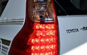 適用: トヨタ プラド テールライト 2016-2017 LED テール ランプ リア DRL + ブレーキ パーク シグナル ライト レッド AL-HH-1228 AL