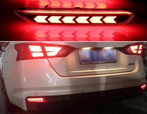 適用: 日産 エクストレイル 2014 2015 2016 マルチファンクション テールライト LED リア フォグランプ バンパー ライト オート バルブ 