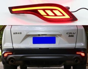 2ピース 適用: ホンダ CR-V CRV 2017 2018 マルチファンクション LED リア バンパー ライト リア フォグランプ オート バルブ ブレーキ 