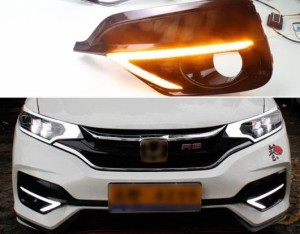 2ピース 適用: ホンダ ジャズ スポーツ RS 2018 2019 ターン イエロー シグナル リレー 防水 DRL 12V LED デイタイムランニングライト フ