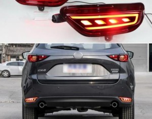 2ピース リア フォグランプ 適用: マツダ CX-5 CX5 2017 2018 2019 LED リア バンパー ブレーキ ライト ダイナミック ターンシグナル ラ