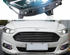 LED ヘッドライト 適用: フォード/FORD モンデオ フュージョン 2013 2014 2015 2016 LED DRL ダイナミック ターンシグナル ヘッド ランプ