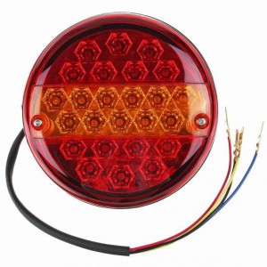 20 LED 12V 24V ユニバーサル テールライト リア ストップ インジケーター ブレーキ ライト ラウンド シグナル レッド アンバー トレーラ