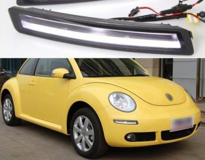 2ピース 適用: フォルクスワーゲン/VOLKSWAGEN ビートル 2007 2008 2009 2010 イエロー ターンシグナル リレー 防水 12V LED DRL ランプ 