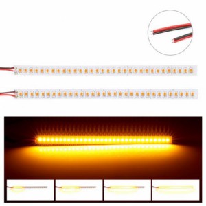 2ピース リア ミラー フレキシブル フロー ウインカー ストリップ アンバー 12V ビュー ダイナミック LED ライト AL-II-1771 AL