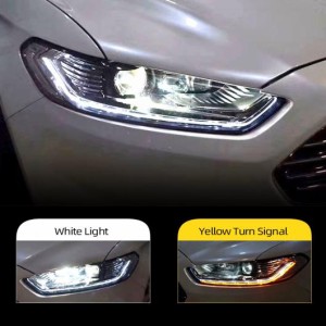 2ピース 適用: フォード/FORD モンデオ 2013 2014 2015 LED ヘッドライト フュージョン ヘッド ランプ ダイナミック ウインカー DRL バイ