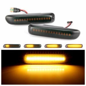 2ピース スモーク ダイナミック LED サイド マーカー ライト フロー ウォーター インジケーター ウインカー 適用: BMW E46 3ER リモウ ク