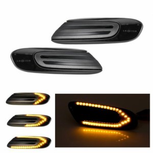 2ピース LED フロー ダイナミック ウインカー サイド マーカー ライト リピーター ランプ 12V パネル 適用: BMW ミニ/MINI（BMW） クーパ