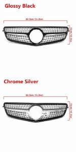 フロント バンパー グリル 適用: メルセデス ベンツ C クラス W204 C180 C200 C300 2008-2014 ブラック・シルバー AL-II-3451 AL