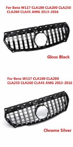 GT GTR グリル フロント 適用: メルセデス ベンツ W117 CLA180 CLA200 CLA250 CLA260 CLA45 AMG 2013 2016/2017 2018 A 2013-2016・B 201