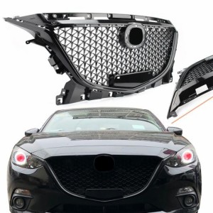 適用: MAZDA3 アクセラ GT BM BN 2014 2015 2016 フロント アッパー グリル ハニカム グリル ブラック AL-JJ-0112 AL