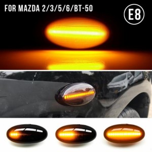 2ピース 適用: MAZDA3 MAZDA2 5 MPV スモーク LED ダイナミック サイド マーカー ターンシグナルライト シーケンシャル ウインカー ライ